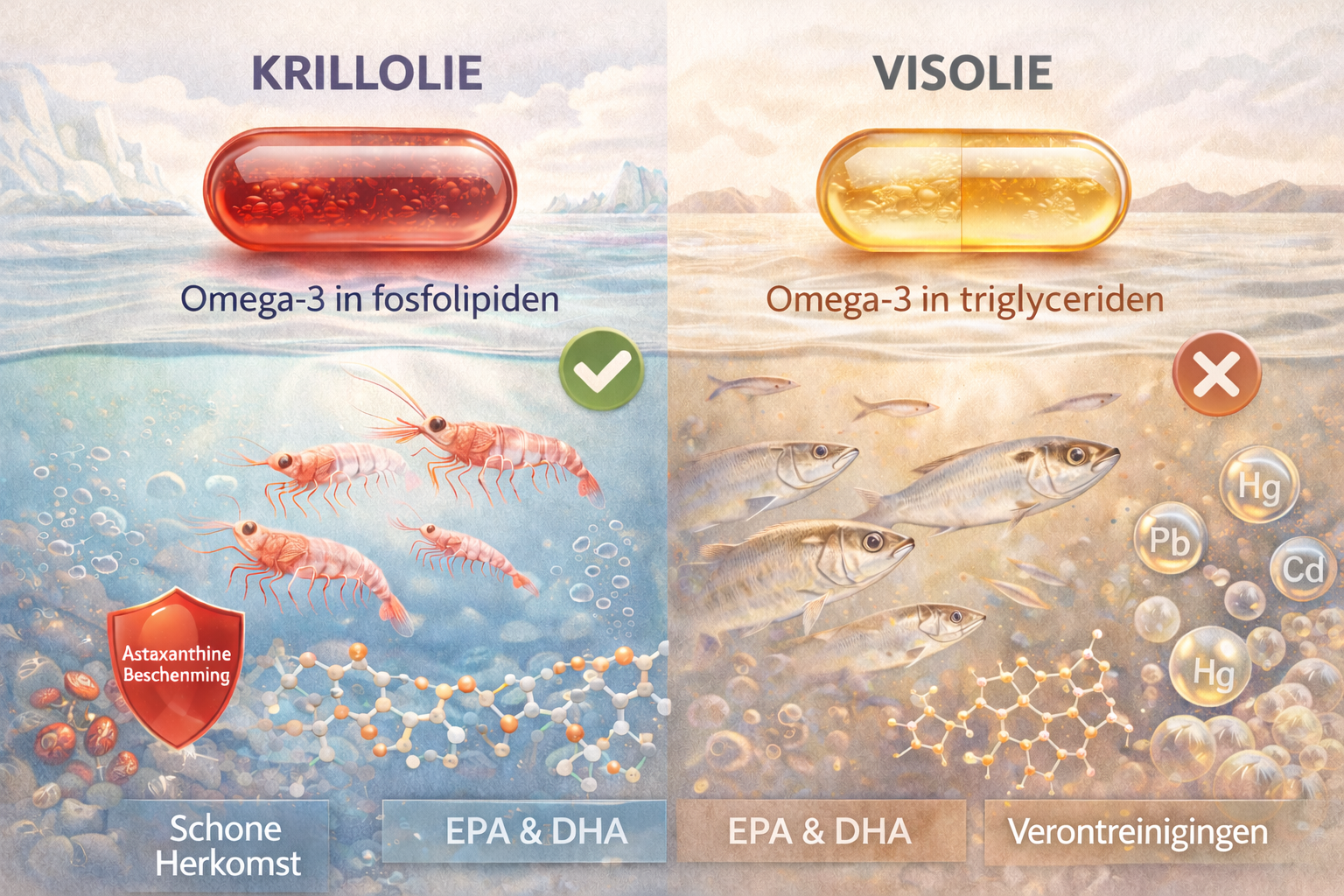 Krillolie vs. Visolie – wat is het verschil?